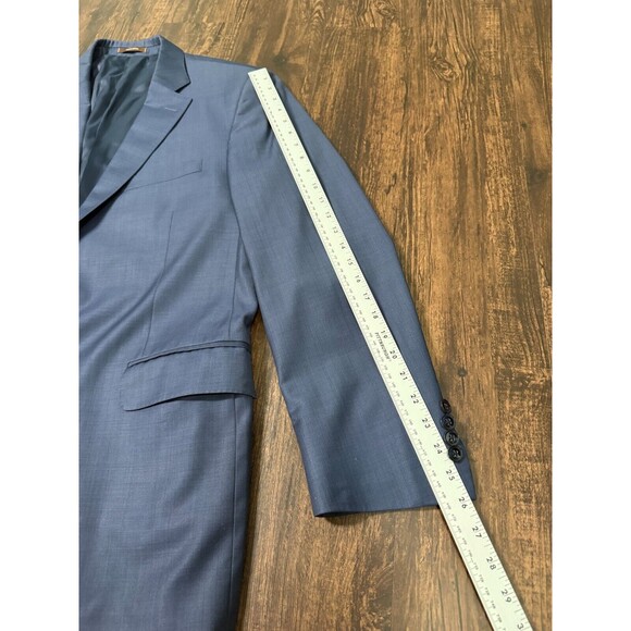 Peter Millar Mens 44T 100% Wool 2-Button Blazer Sport Coat Navy Worsted wool - Picture 5 of 9